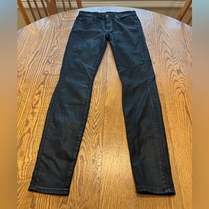 *LAST CALL* 7 For All Mankind Coated Sparkle Black the Skinny Jeans Size 27